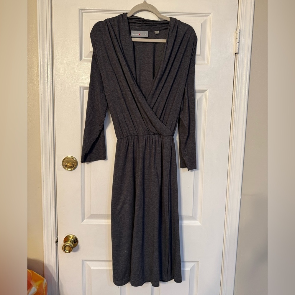 Chic Charcoal Long Sleeve Dress